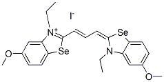 3-ethyl-2-[3-(3-ethyl-5-methoxy-3H-benzoselenazol-2-ylidene)prop-1-enyl]-5-methoxybenzoselenazolium iodide Struktur