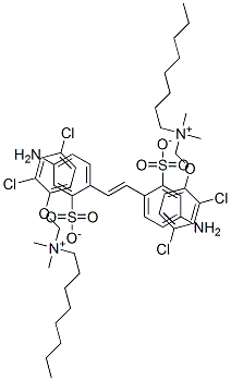 bis[[(2,4-dichlorophenoxy)methyl]dimethyloctylammonium] 4,4'-diaminostilbene-2,2'-disulphonate Struktur