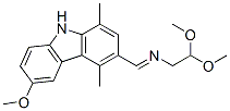 2,2-dimethoxyethyl[(6-methoxy-1,4-dimethyl-9H-carbazol-3-yl)methylene]amine Struktur