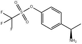 Methanesulfonic acid, 1,1,1-trifluoro-, 4-[(1R)-1-aminoethyl]phenyl ester Struktur