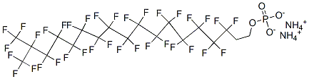 diammonium 3,3,4,4,5,5,6,6,7,7,8,8,9,9,10,10,11,11,12,12,13,13,14,14,15,15,16,16,17,18,18,18-dotriacontafluoro-17-(trifluoromethyl)octadecyl phosphate Struktur