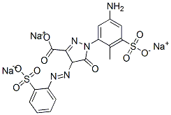 trisodium 1-(5-amino-2-methyl-3-sulphonatophenyl)-4,5-dihydro-5-oxo-4-[(2-sulphonatophenyl)azo]-1H-pyrazole-3-carboxylate  Struktur