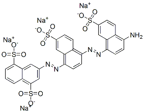 3-[[4-[(4-amino-7-sulpho-1-naphthyl)azo]-7-sulpho-1-naphthyl]azo]naphthalene-1,5-disulphonic acid, sodium salt Struktur