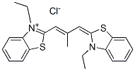 3-ethyl-2-[3-(3-ethyl-3H-benzothiazol-2-ylidene)-2-methylprop-1-enyl]benzothiazolium chloride Struktur