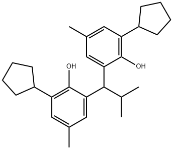 2,2'-(2-methylpropylidene)bis[6-cyclopentyl-p-cresol] Struktur