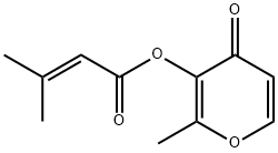 2-methyl-4-oxo-4H-pyran-3-yl 3-methyl-2-butenoate Struktur