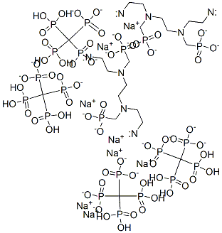 octasodium tetrahydrogen [ethane-1,2-diylbis[[(phosphonatomethyl)imino]ethane-2,1-diylnitrilobis(methylene)]]tetrakisphosphonate Struktur