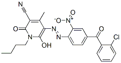 1-butyl-5-[[4-(2-chlorobenzoyl)-2-nitrophenyl]azo]-1,2-dihydro-6-hydroxy-4-methyl-2-oxonicotinonitrile Struktur