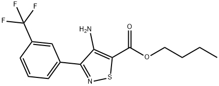 butyl 4-amino-3-[3-(trifluoromethyl)phenyl]isothiazole-5-carboxylate Struktur