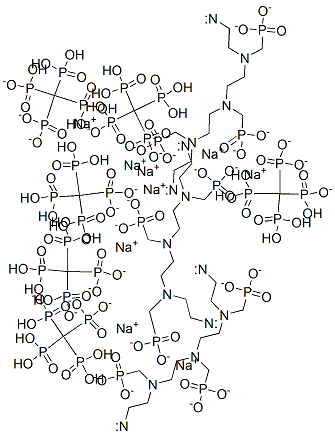 nonasodium pentahydrogen [[(phosphonatomethyl)imino]bis[ethylene[(phosphonatomethyl)imino]ethylenenitrilobis(methylene)]]tetrakisphosphonate Struktur