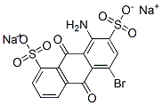 disodium 4-amino-1-bromo-9,10-dihydro-9,10-dioxoanthracene-3,5-disulphonate  Struktur