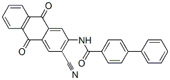 N-(3-cyano-9,10-dihydro-9,10-dioxo-2-anthryl)[1,1'-biphenyl]-4-carboxamide Struktur