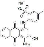 sodium 4-[(4-amino-9,10-dihydro-3-hydroxy-9,10-dioxo-1-anthryl)amino]toluene-3-sulphonate Struktur