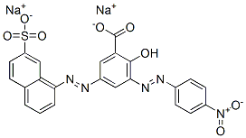 3-[(4-nitrophenyl)azo]-5-[(7-sulpho-1-naphthyl)azo]salicylic acid, sodium salt Struktur