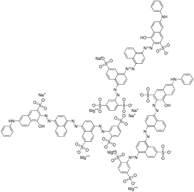 2-[[4-[[4-[[6-anilino-1-hydroxy-3-sulpho-2-naphthyl]azo]-1-naphthyl]azo]-6-sulpho-1-naphthyl]azo]benzene-1,4-disulphonic acid, magnesium sodium salt Struktur