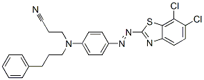 3-[[4-[(6,7-dichlorobenzothiazol-2-yl)azo]phenyl](3-phenylpropyl)amino]propiononitrile Struktur