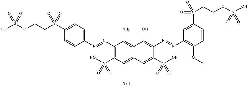 tetrasodium 4-amino-5-hydroxy-6-[[2-methoxy-5-[[2-(sulphonatooxy)ethyl]sulphonyl]phenyl]azo]-3-[[4-[[2-(sulphonatooxy)ethyl]sulphonyl]phenyl]azo]naphthalene-2,7-disulphonate  Struktur