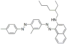 N-(2-ethylhexyl)-1-[[3-methyl-4-[(4-methylphenyl)azo]phenyl]azo]naphthalen-2-amine Struktur