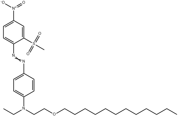 N-[2-(dodecyloxy)ethyl]-N-ethyl-4-[(2-mesyl-4-nitrophenyl)azo]aniline Struktur