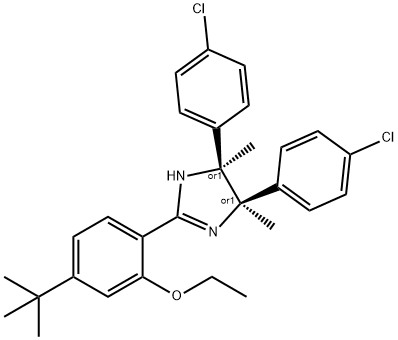 2-(4-tert-butyl-2-ethoxyphenyl)-4,5-bis(4-chlorophenyl)-4,5-diMethyl-4,5-dihydro-1H-iMidazole Struktur