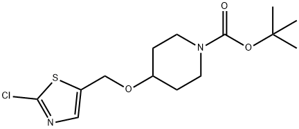 4-(2-Chloro-thiazol-5-ylMethoxy)-piperidine-1-carboxylic acid tert-butyl ester, 98+% C14H21ClN2O3S, MW: 332.85 Struktur