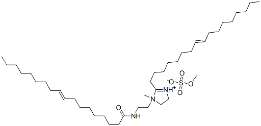 2-(8-heptadecenyl)-4,5-dihydro-1-methyl-1-[2-[(1-oxo-9-octadecenyl)amino]ethyl]-1H-imidazolium methyl sulphate Struktur