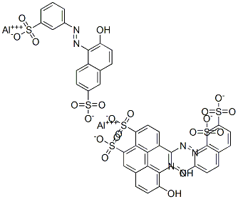 dialuminium tris[6-hydroxy-5-[(3-sulphonatophenyl)azo]naphthalene-2-sulphonate] Struktur