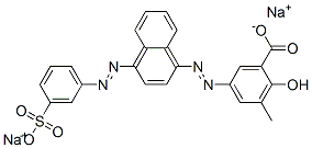 3-methyl-5-[[4-[(3-sulphophenyl)azo]-1-naphthyl]azo]salicylic acid, sodium salt Struktur