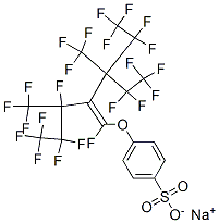 sodium 4-[[1,3,4,4,5,5,5-heptafluoro-2-[2,2,3,3,3-pentafluoro-1-(pentafluoroethyl)-1-(trifluoromethyl)propyl]-3-(trifluoromethyl)-1-pentenyl]oxy]benzenesulphonate Struktur