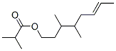 3,4-dimethyloct-6-enyl isobutyrate Struktur