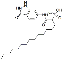 1-[(2,3-dihydro-3-oxo-1H-indazol-6-yl)amino]-1-oxohexadecane-2-sulphonic acid Struktur