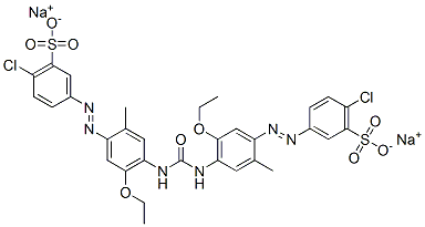 disodium 3,3'-[carbonylbis[imino(5-ethoxy-2-methyl-4,1-phenylene)azo]]bis[6-chlorobenzenesulphonate] Struktur