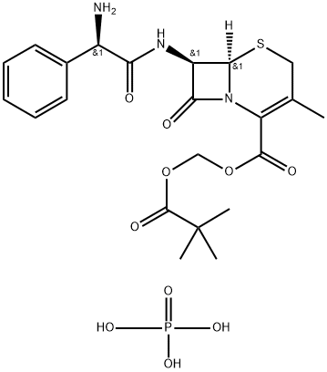 (pivaloyloxy)methyl [6R-[6alpha,7beta(R*)]]-7-[(aminophenylacetyl)amino]-3-methyl-8-oxo-5-thia-1-azabicyclo[4.2.0]oct-2-ene-2-carboxylate phosphate Struktur