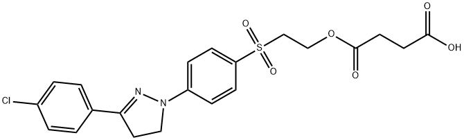 [2-[[4-[3-(4-chlorophenyl)-4,5-dihydro-1H-pyrazol-1-yl]phenyl]sulphonyl]ethyl] hydrogen succinate Struktur