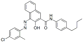 N-(4-butylphenyl)-4-[(4-chloro-2-methylphenyl)azo]-3-hydroxynaphthalene-2-carboxamide Struktur