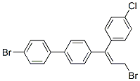 (Z)-4-bromo-4'-[3-bromo-1-(4-chlorophenyl)-1-propenyl]-1,1'-biphenyl  Struktur