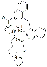 1,1'-(pentane-1,5-diyl)bis[1-methylpyrrolidinium] 4,4'-methylenebis[3-hydroxynaphthalene-2-carboxylate]  Struktur