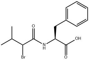 N-(2-bromo-3-methylbutyryl)-3-phenyl-DL-alanine Struktur