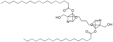 butane-1,4-diylbis[[4,5-dihydro-4-(hydroxymethyl)oxazole-2,4-diyl]methylene] distearate Struktur