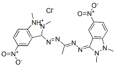 3-[[1-[(1,2-dihydro-1,2-dimethyl-5-nitro-3H-indazol-3-ylidene)hydrazono]ethyl]azo]-1,2-dimethyl-5-nitro-1H-indazolium chloride Struktur