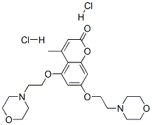 4-methyl-5,7-bis(2-morpholinoethoxy)-2-benzopyrone dihydrochloride Struktur