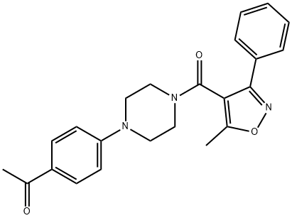 1-(4-(4-(5-Methyl-3-phenylisoxazole-4-carbonyl)piperazin-1-yl)phenyl)ethanone Struktur