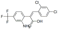 2-[2-amino-4-(trifluoromethyl)phenyl]-3-(2,4-dichlorophenyl)acrylic acid Struktur