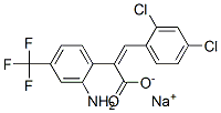 sodium 2-[2-amino-4-(trifluoromethyl)phenyl]-3-(2,4,dichlorophenyl)acrylate Struktur