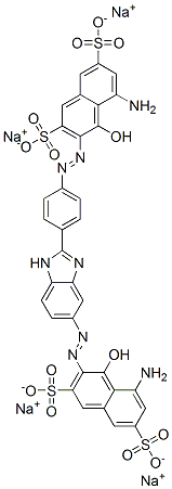 5-amino-3-[[4-[5-[(8-amino-1-hydroxy-3,6-disulpho-2-naphthyl)azo]-1H-benzimidazol-2-yl]phenyl]azo]-4-hydroxynaphthalene-2,7-disulphonic acid, sodium salt Struktur