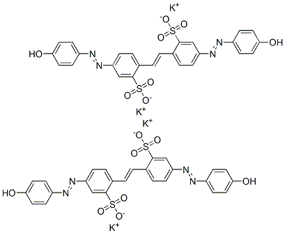 tetrapotassium 4,4'-bis[(4-hydroxyphenyl)azo]stilbene-2,2'-disulphonate Struktur