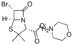 morpholinium [2S-(2alpha,5alpha,6alpha)]-6-bromo-3,3-dimethyl-7-oxo-4-thia-1-azabicyclo[3.2.0]heptane-2-carboxylate Struktur