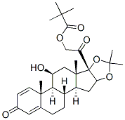 11beta,21-dihydroxy-16beta,17-(isopropylidenedioxy)pregna-1,4-diene-3,20-dione 21-pivalate Struktur