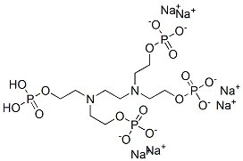 10,10-dihydroxy-3,6-bis[2-(phosphonooxy)ethyl]-9-oxa-3,6-diaza-10-phosphadecyl dihydrogen phosphate 10-oxide, sodium salt Struktur