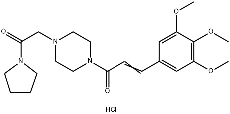 1-[2-oxo-2-(1-pyrrolidinyl)ethyl]-4-[1-oxo-3-(3,4,5-trimethoxyphenyl)allyl]piperazinium chloride Struktur